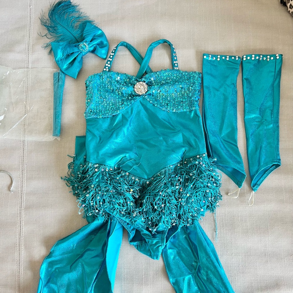 Fringe & Rhinestoned Jazz Dance Costume